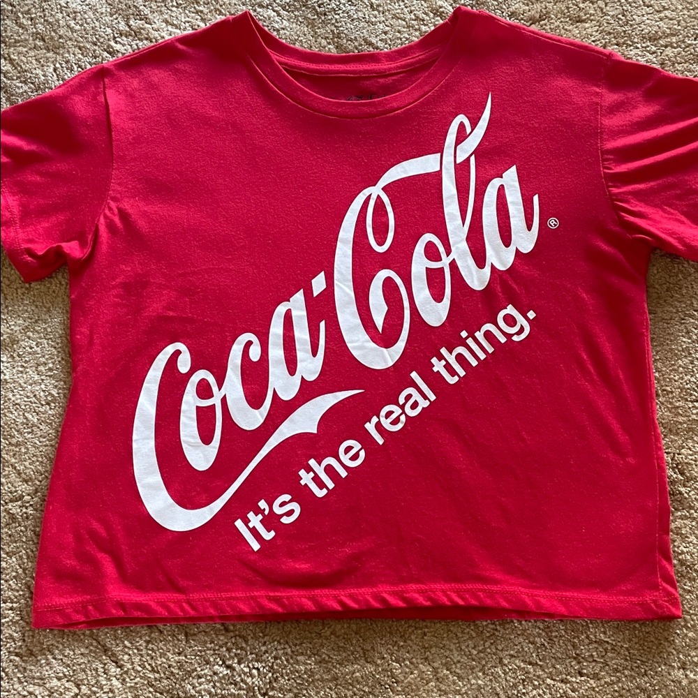 Coca-Cola Vibrant Red Crop Tee with White Logo - Picture 5 of 5